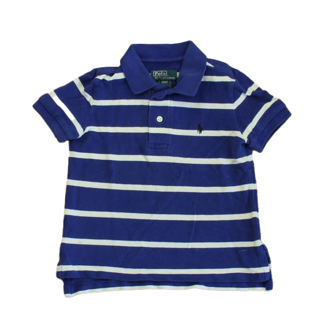 Ralph Lauren Boys Blue Stripe Polo Shirt Size: 2T