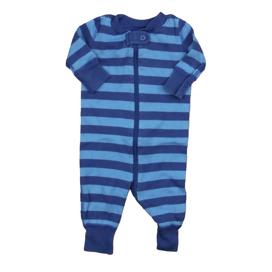 Hanna Andersson Boys Blue Stripe 1-piece Non-footed Pajamas Size: 0-3 Months Blue Stripe