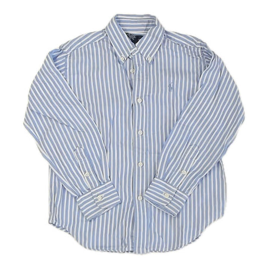 Ralph Lauren Boys Blue Stripe Button Down Long Sleeve Size: 5T Blue Stripe