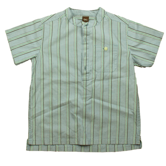 Tea Collection Boys Blue Stripe Button Down Short Sleeve Size: 5T Blue Stripe
