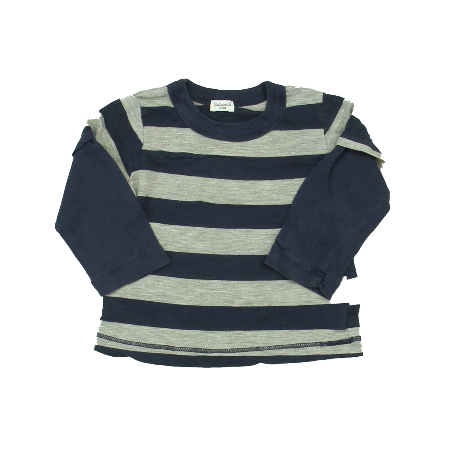 Splendid Boys Blue Stripe Long Sleeve T-Shirt Size: 6-12 Months Blue Stripe