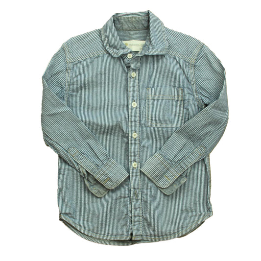 Tucker + Tate Boys Blue Stripe Button Down Long Sleeve Size: 5T Blue Stripe