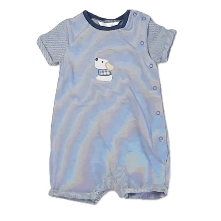 Mayoral Boys Blue Stripe Romper Size: 6-9 Months Blue Stripe