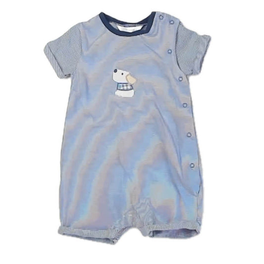 Mayoral Boys Blue Stripe Romper Size: 6-9 Months Blue Stripe