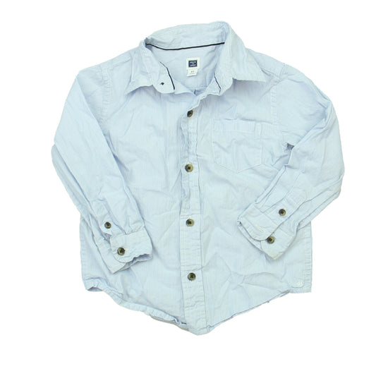 Janie and Jack Boys Blue Stripe Button Down Long Sleeve Size: 2T Blue Stripe