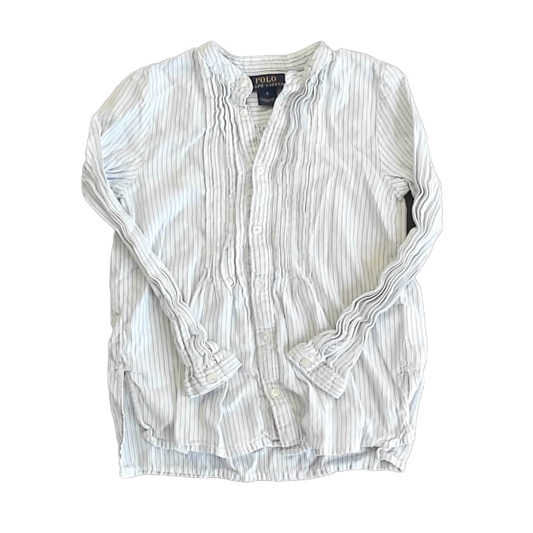 Ralph Lauren Girls Blue Stripe Blouse Size: 6 Years Blue Stripe