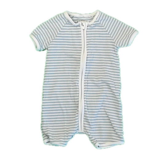 Mori Boys Blue Stripe Romper Size: 3-6 Months Blue Stripe