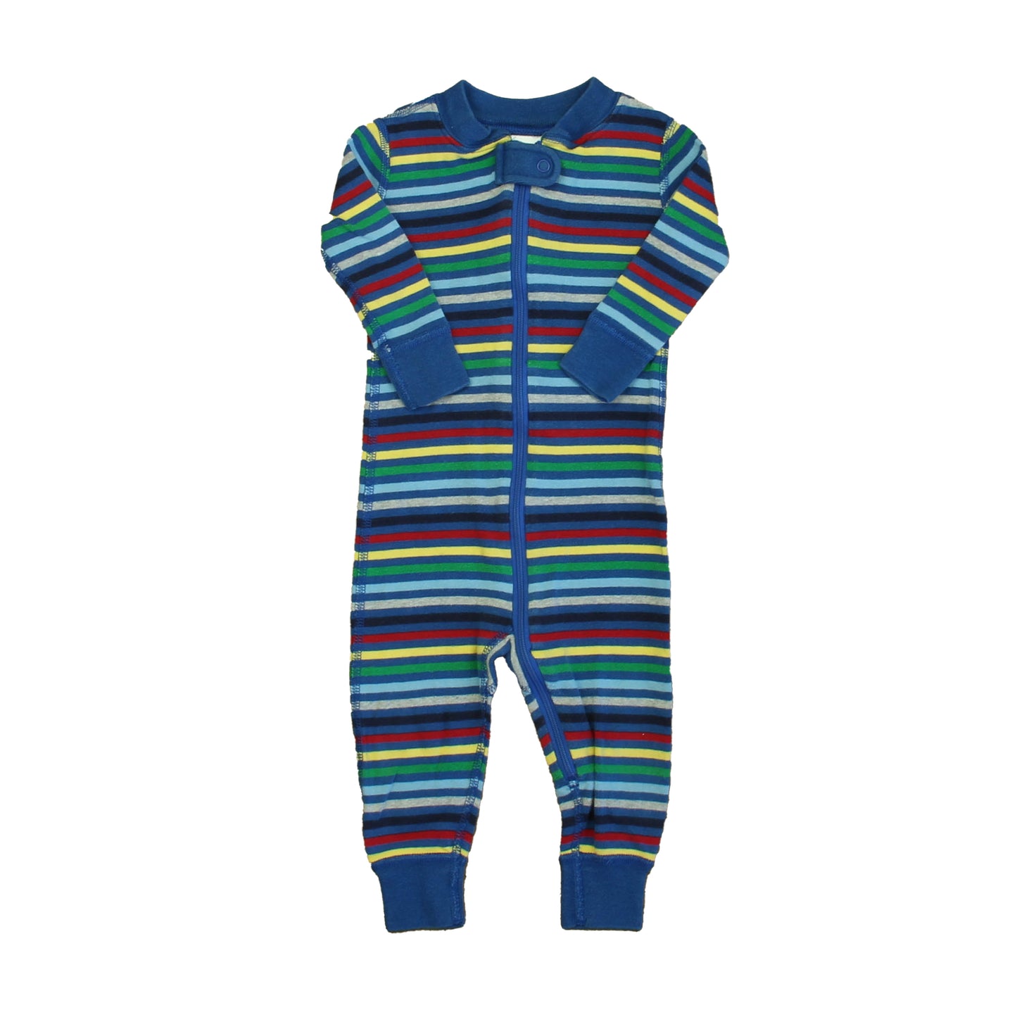 Hanna Andersson Boys Blue Stripe 1-piece Non-footed Pajamas Size: 12-18 Months
