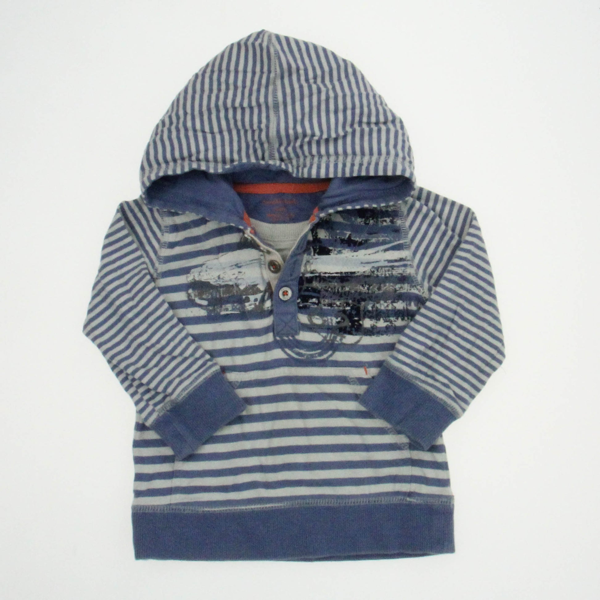 Pumpkin Patch Girls Blue Stripe Long Sleeve Shirt Size: 24 Months Blue Stripe