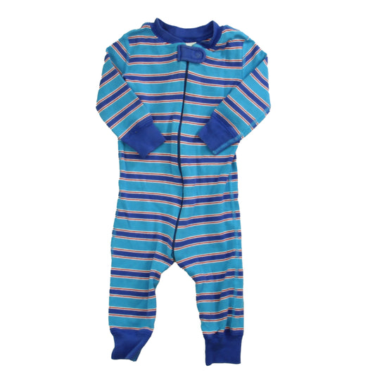 Hanna Andersson Boys Blue Stripe 1-piece Non-footed Pajamas Size: 9-18 Months Blue Stripe