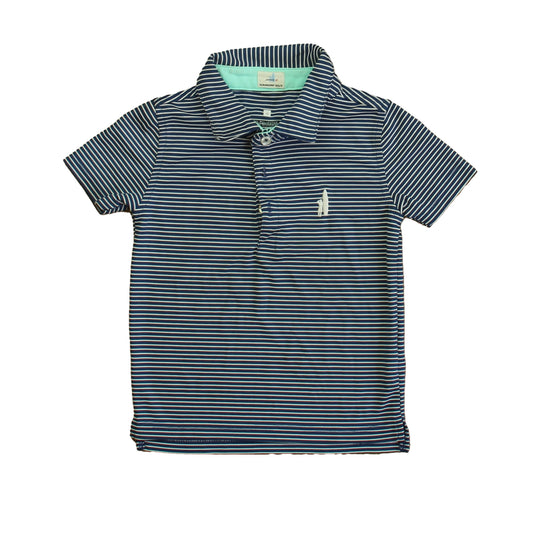 Johnnie-O Boys Blue Stripe Polo Shirt Size: 4T