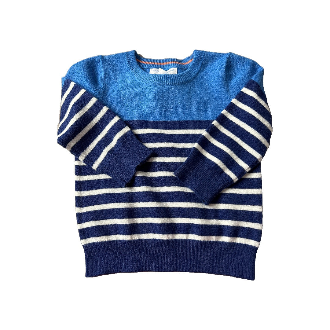 Rockets of Awesome Boys Blue | Striped Sweater Size: 6-12 months Blue | Striped