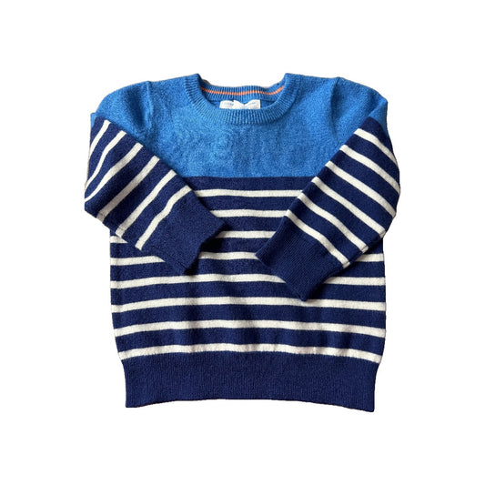 Rockets of Awesome Boys Blue | Striped Sweater Size: 6-12 months Blue | Striped