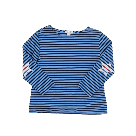 Crewcuts Girls Blue Striped Long Sleeve Shirt Size: 4T Blue Striped
