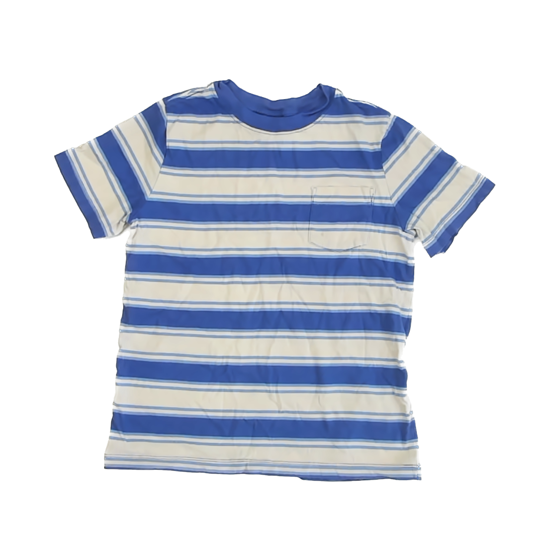 Hanna Andersson Boys Blue Striped T-Shirt Size: 8 Years Blue Striped