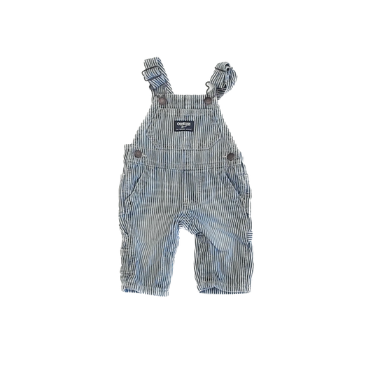 Osh Kosh Boys Blue Striped Overalls Size: 3 Months Blue Striped