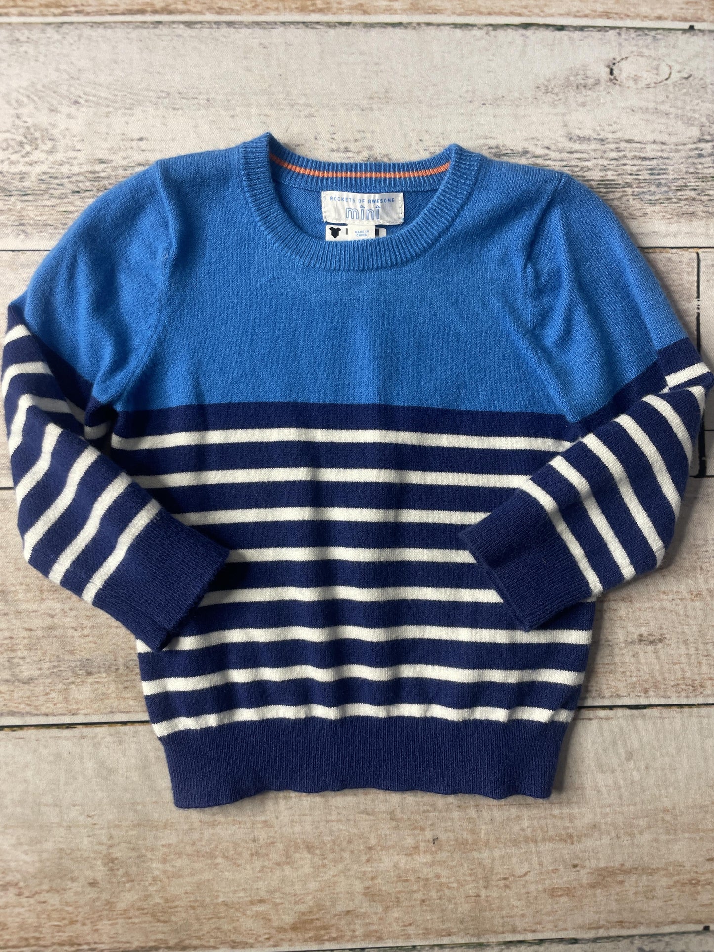 Rockets of Awesome Boys Blue | Striped Sweater Size: 12-18 months Blue | Striped