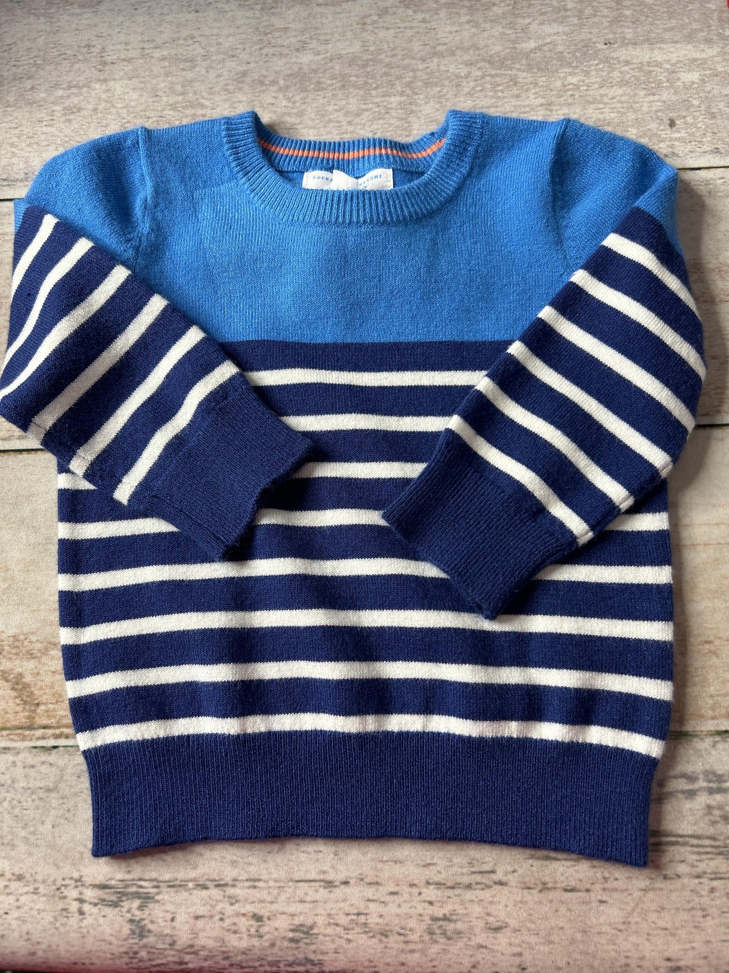 Rockets of Awesome Boys Blue | Striped Sweater Size: 6-12 months Blue | Striped