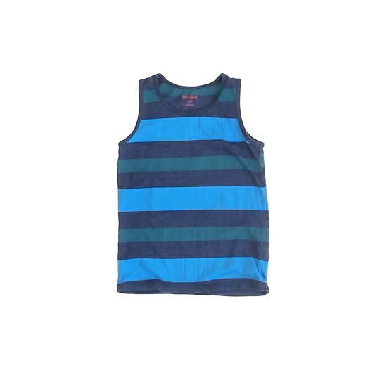 Cat & Jack Boys Blue Striped Tank Top Size: 6-7 Years Blue Striped