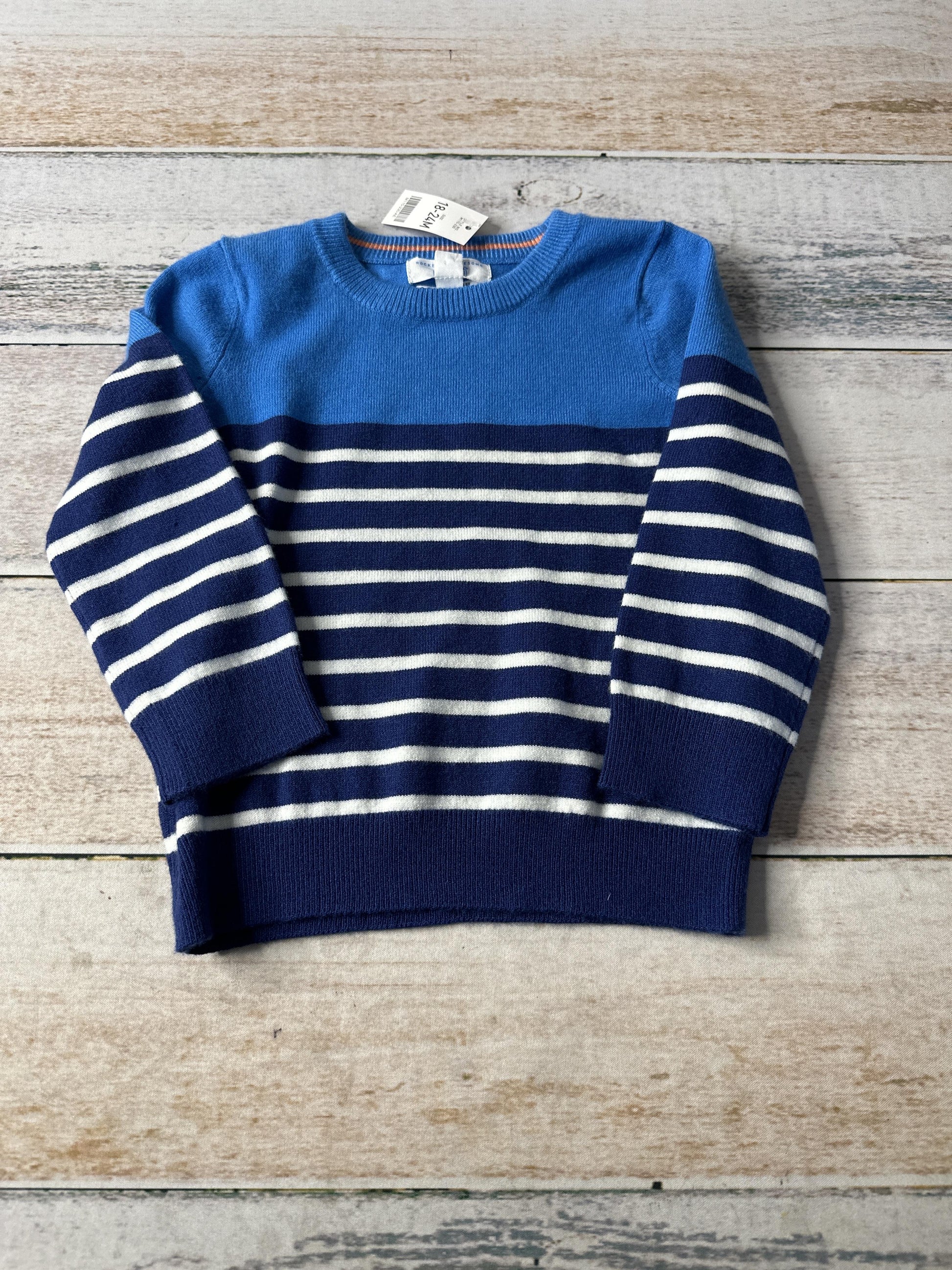 Rockets of Awesome Boys Blue | Striped Sweater Size: 18-24 months Blue | Striped