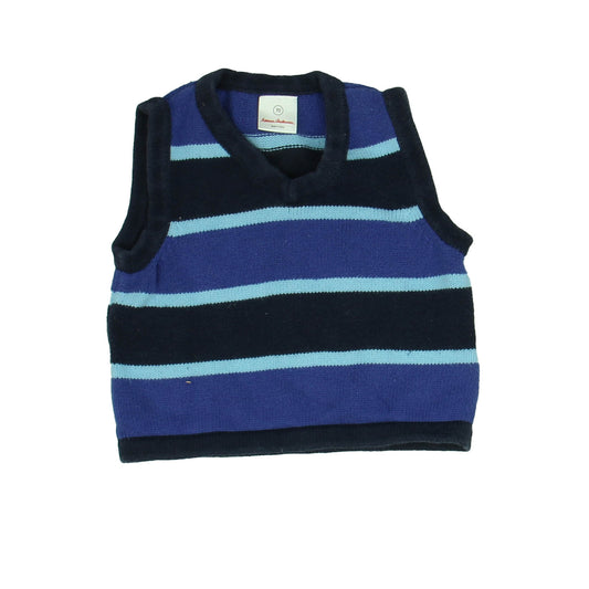 Hanna Andersson Boys Blue | Stripes Sweater Vest Size: 6-12 Months (70) Blue | Stripes