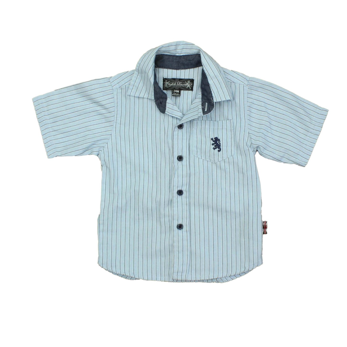 English Laundry Boys Blue | Stripes Button Down Short Sleeve Size: 24 Months Blue | Stripes