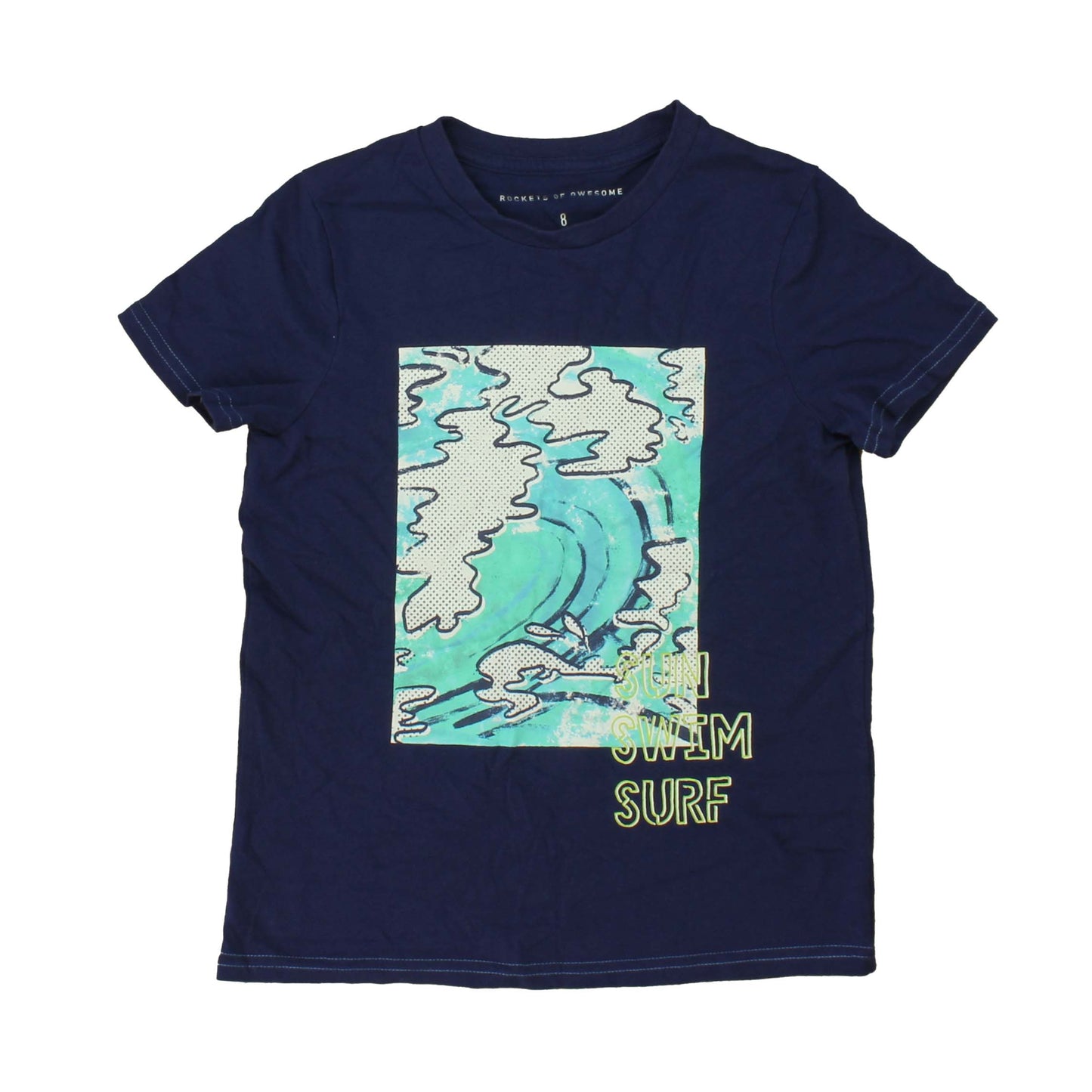 Rockets Of Awesome Boys Blue | Sun | Swim | Surf T-Shirt Size: 8 Years