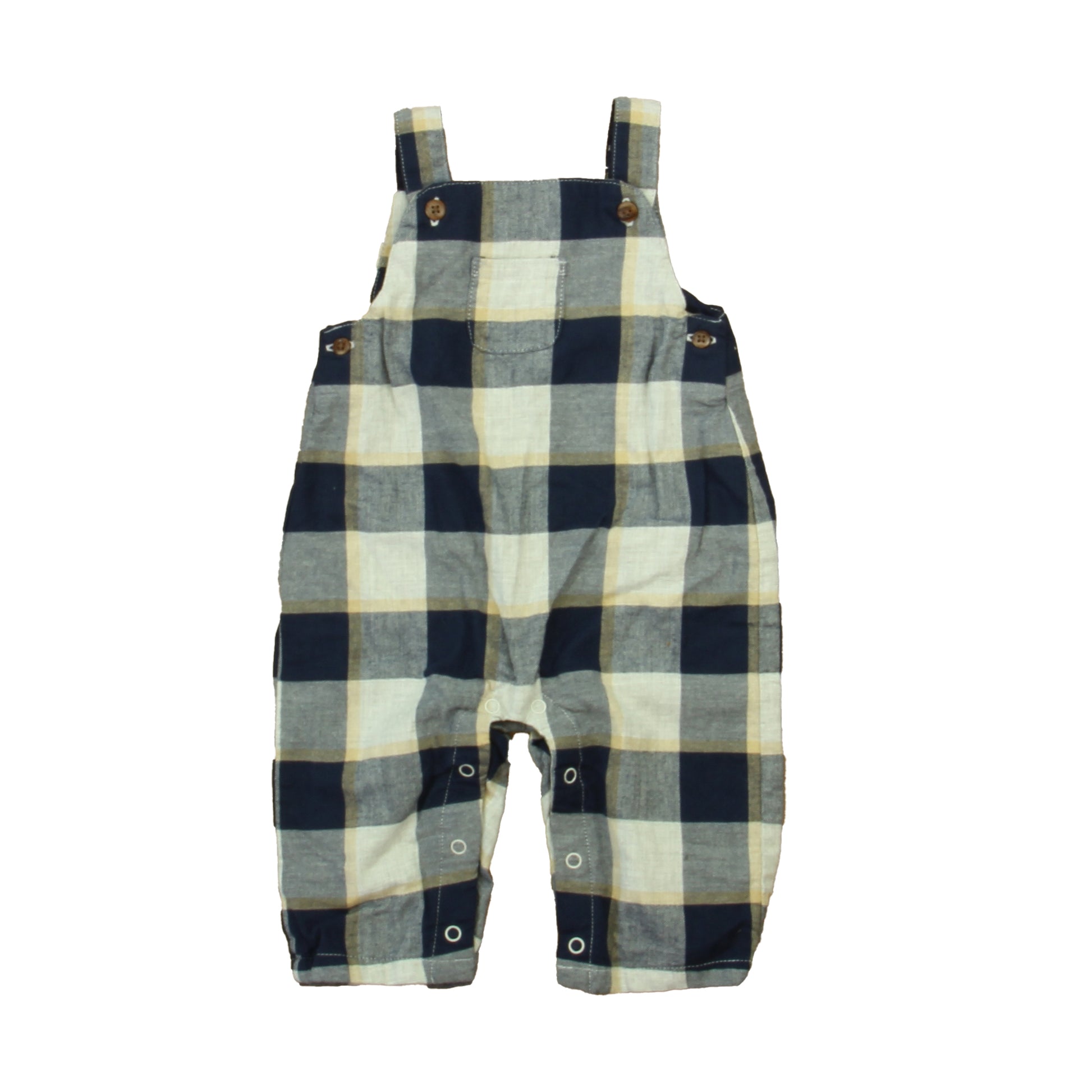 Janie and Jack Boys Blue | Tan Plaid Romper Size: 3-6 Months Blue | Tan Plaid