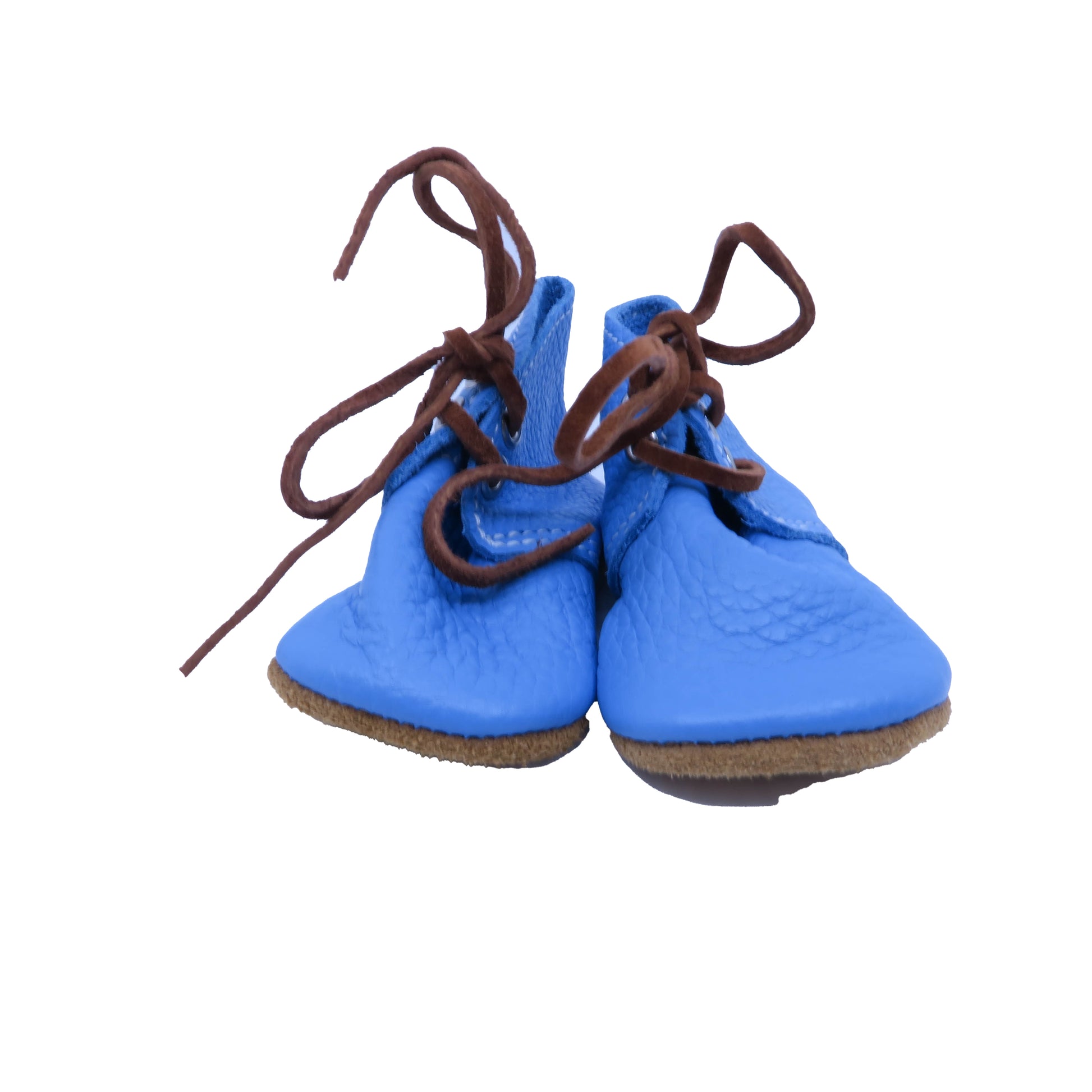 Mon Petit Boys Blue | Tan Booties Size: 1 Infant Blue | Tan
