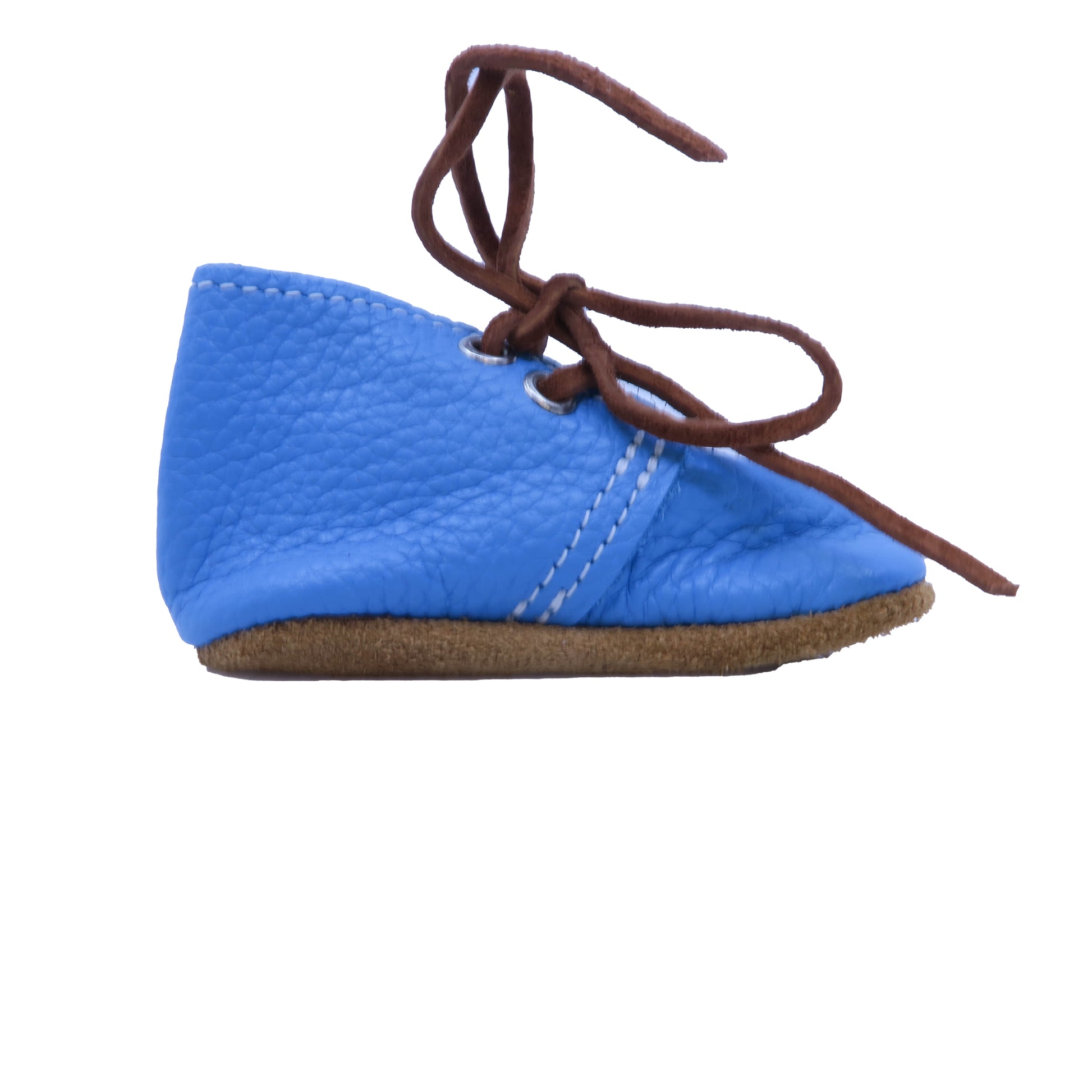 Mon Petit Boys Blue | Tan Booties Size: 1 Infant Blue | Tan