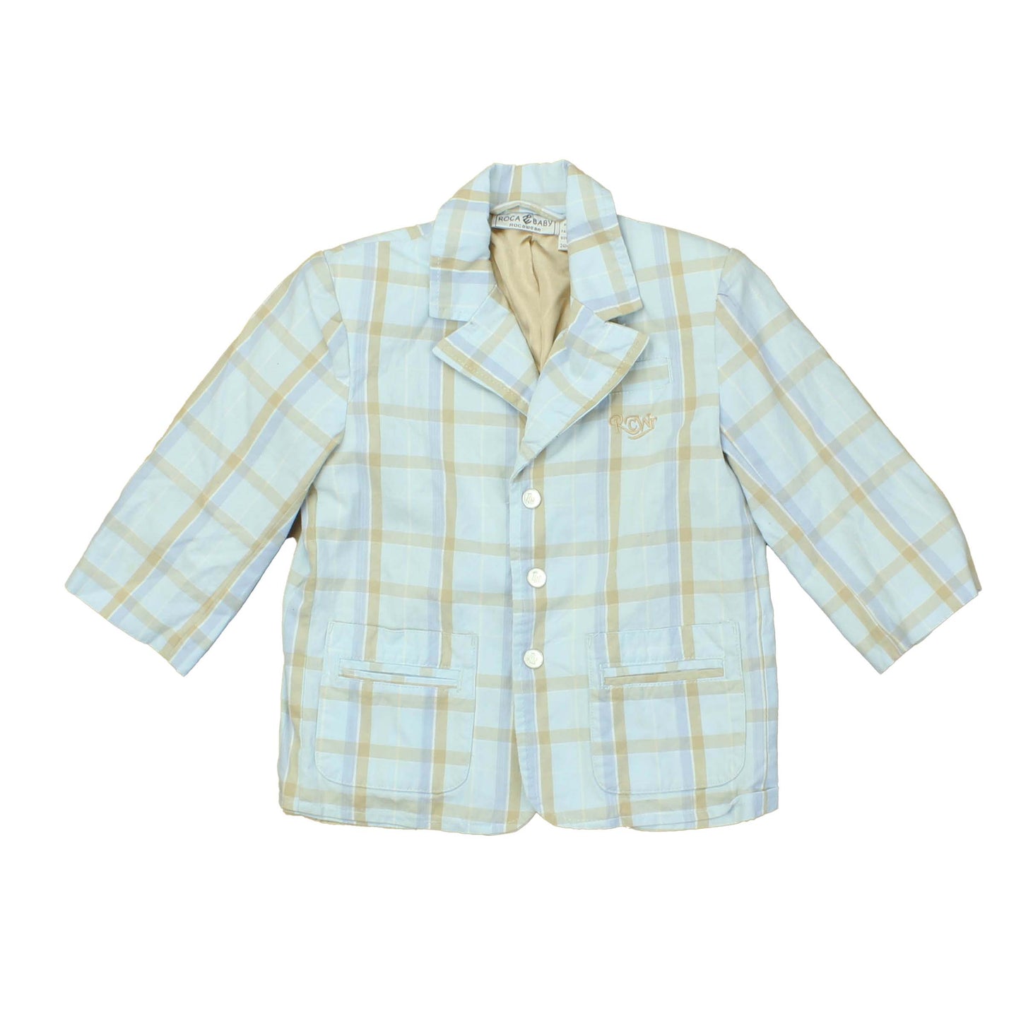 Roca Wear Boys Blue | Tan Sports Coat Size: 24 Months Blue | Tan