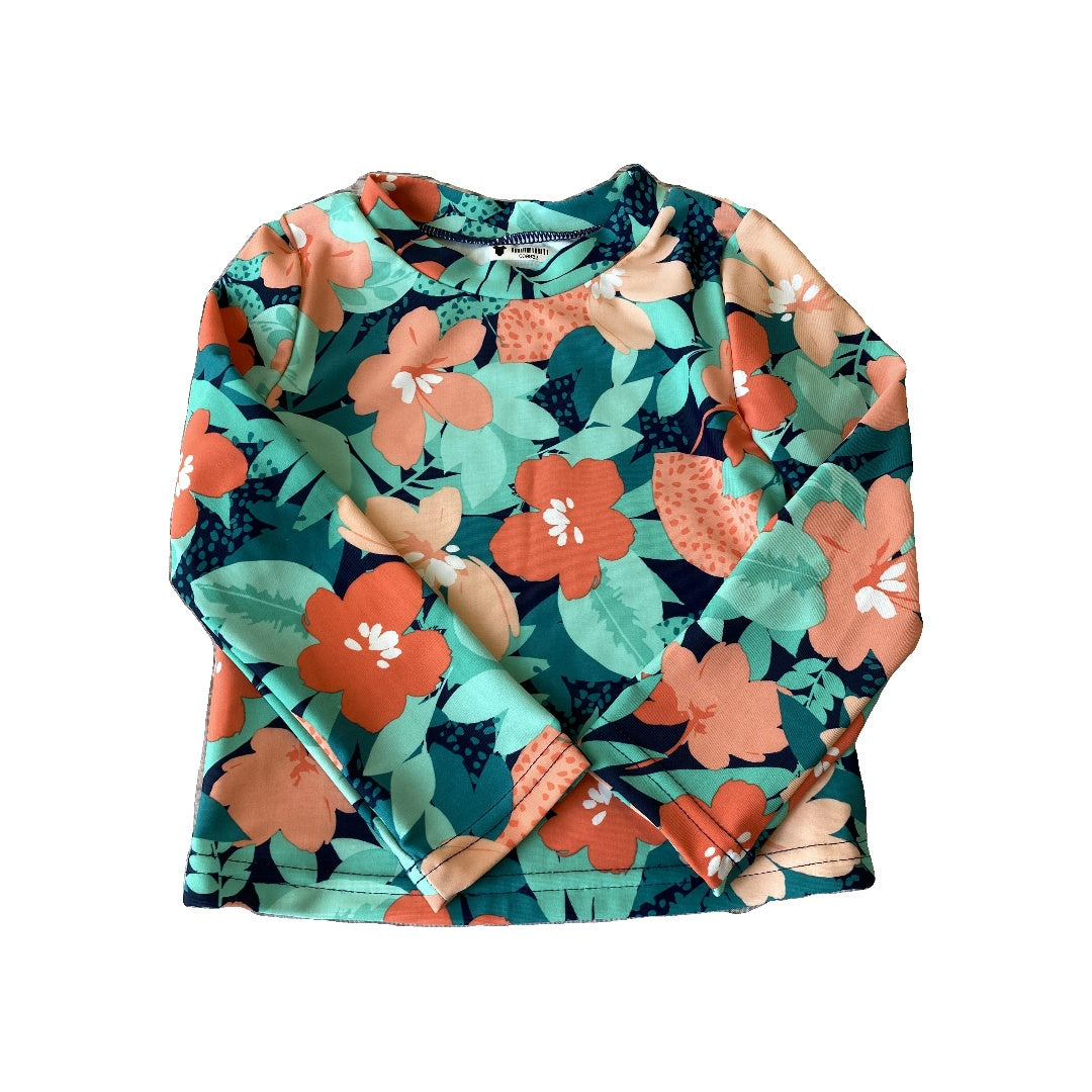 Carters Girls Blue | Teal | Pink floral Swimwear Size: 2T Blue | Teal | Pink floral