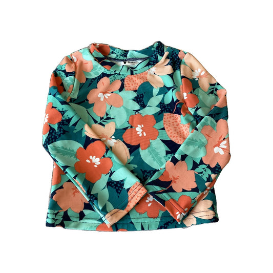 Carters Girls Blue | Teal | Pink floral Swimwear Size: 2T Blue | Teal | Pink floral