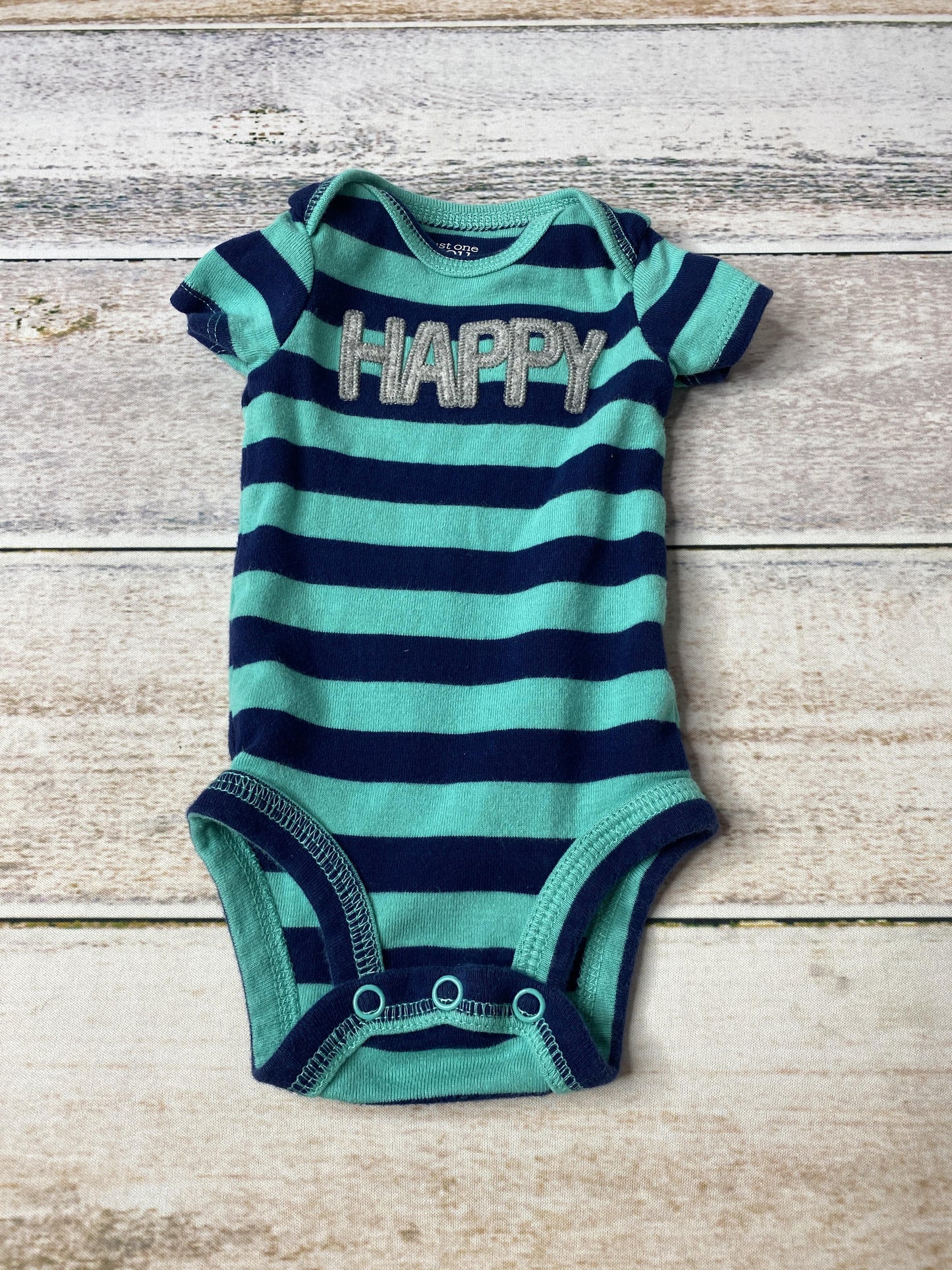 Carters Boys Blue | Teal | Stripe Onesie Size: Newborn Blue | Teal | Stripe