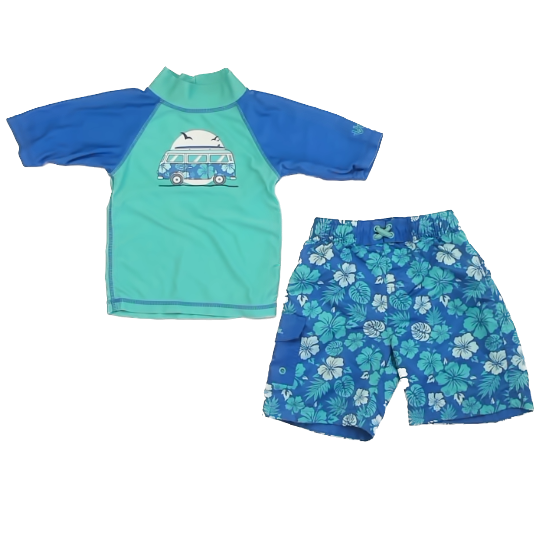 UV Skinz Boys Blue | Teal 2-piece Swimsuit Size: 4-5T Blue | Teal
