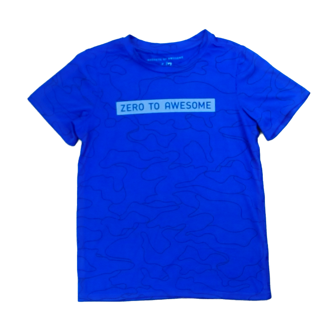 Rockets Of Awesome Boys Blue | Thin Black Lines T-Shirt Size: 6-7 Years Blue | Thin Black Lines