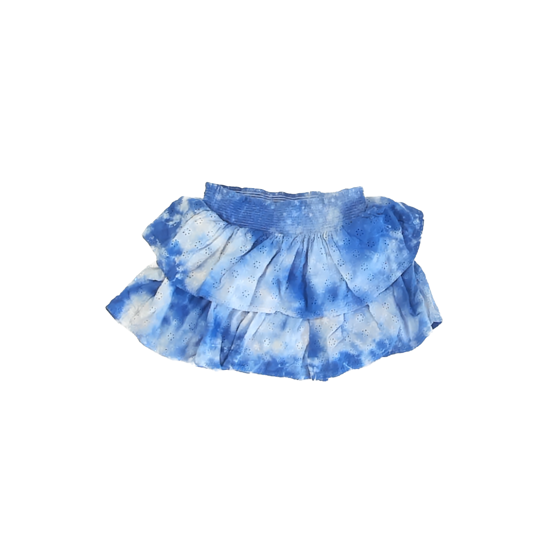 Rockets Of Awesome Girls Blue tie dye eyelet Skirt Size: 10 Yeas Blue tie dye eyelet