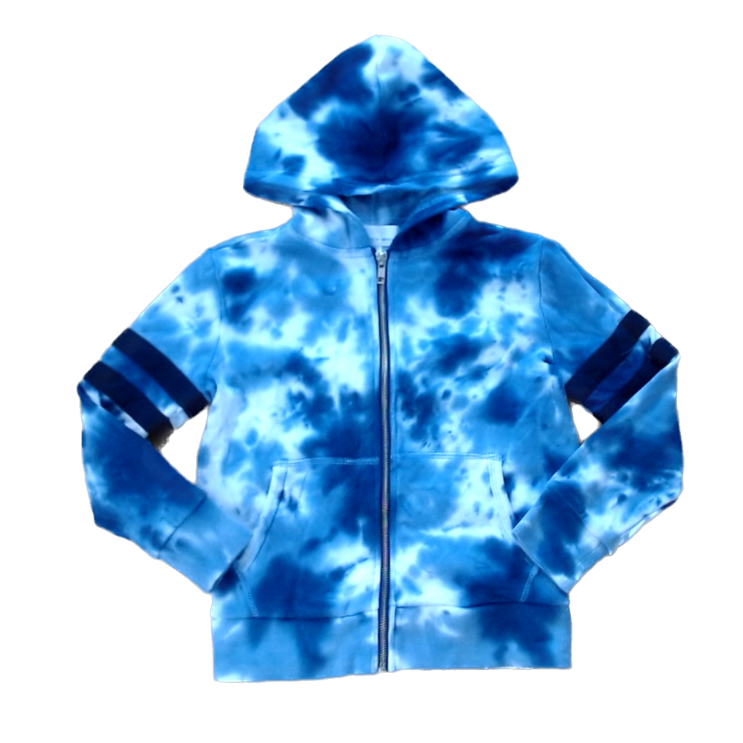 Rockets Of Awesome Girls Blue Tie-Dye | Zip-Up Sweater Size: 7 Years Blue Tie-Dye | Zip-Up