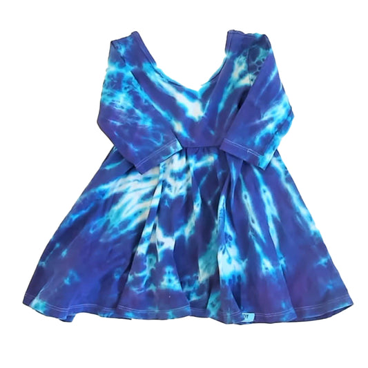Worthy Threads Girls Blue Tie Dye Dress Size: 3T Blue Tie Dye