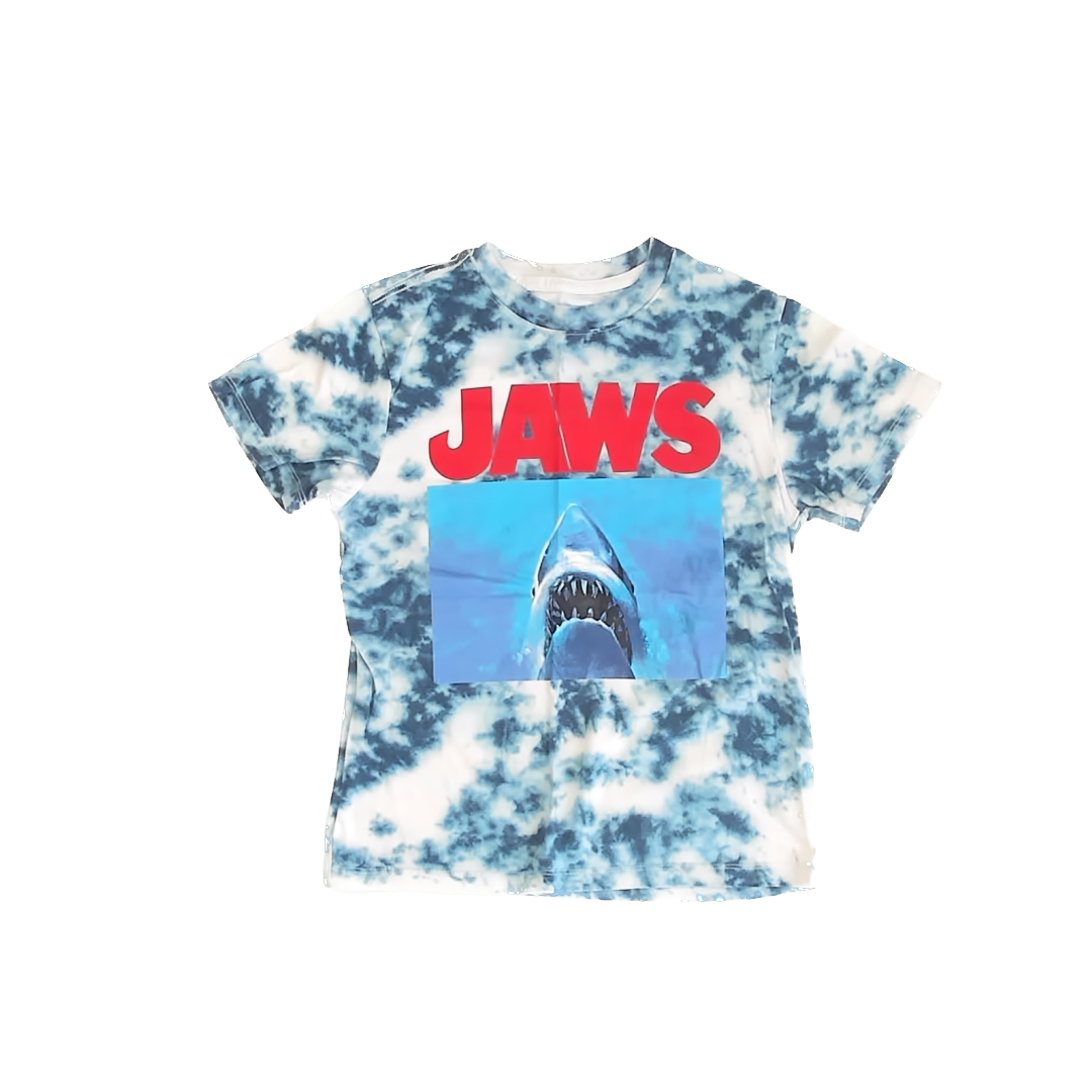 Jaws Boys Blue Tie Dye T-Shirt Size: Small Blue Tie Dye