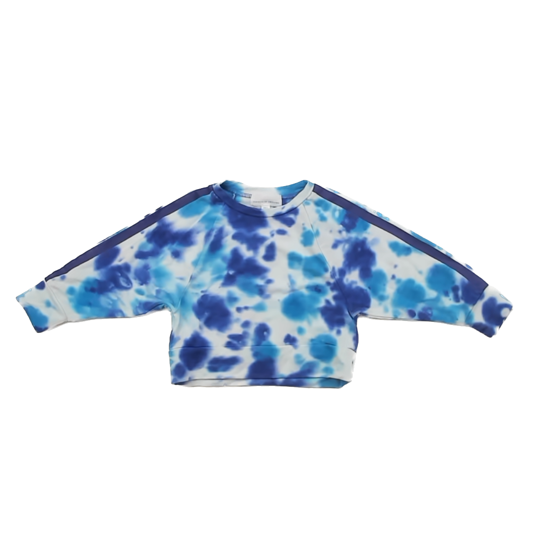 Rockets Of Awesome Unisex Blue Tie Dye Sweatshirt Size: 2T Blue Tie Dye