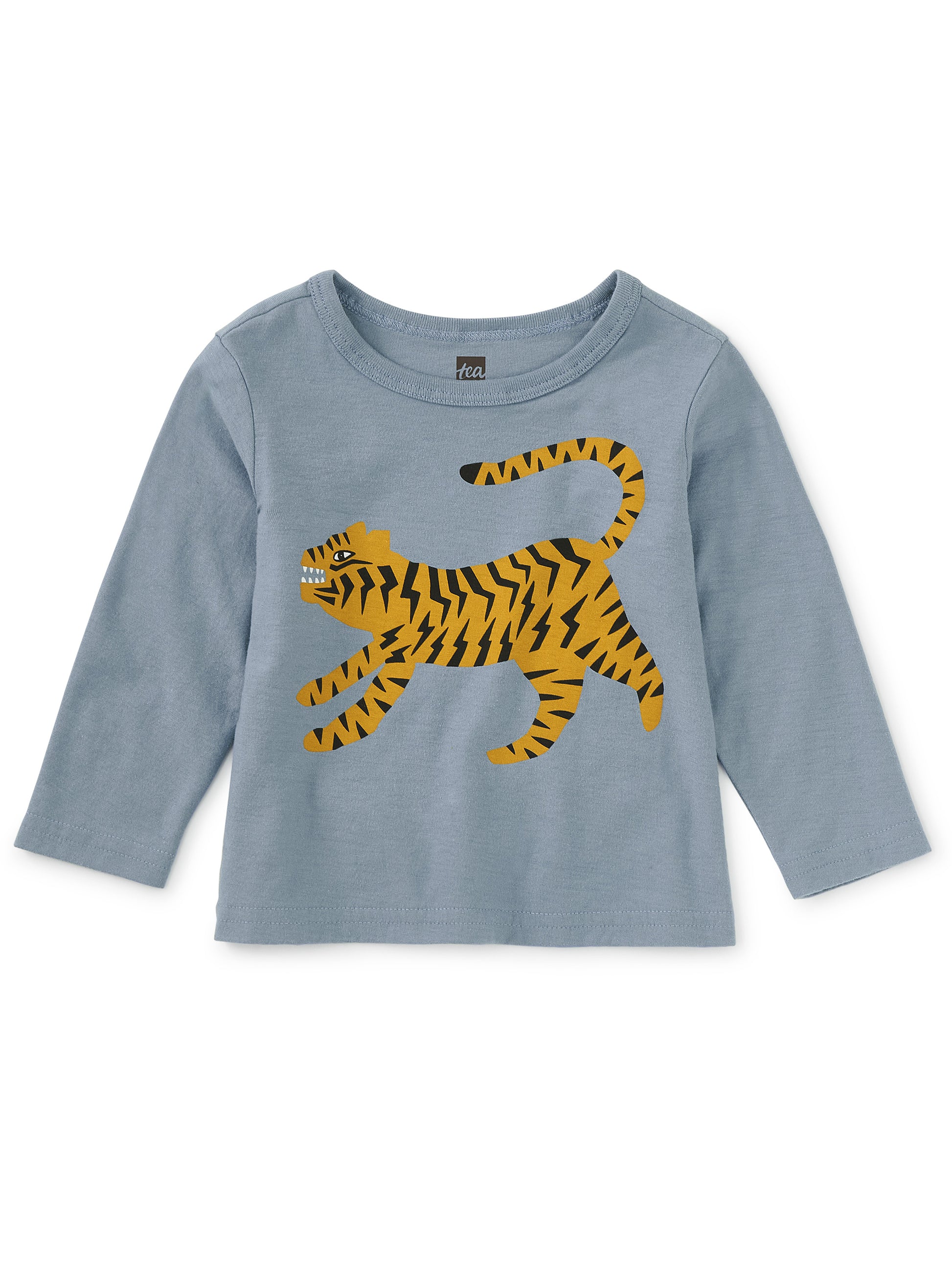 Tea Collection Boys Blue Tiger Long Sleeve T-Shirt Size: 6-9 Months Blue Tiger
