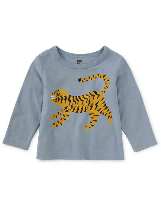 Tea Collection Boys Blue Tiger Long Sleeve T-Shirt Size: 6-9 Months Blue Tiger
