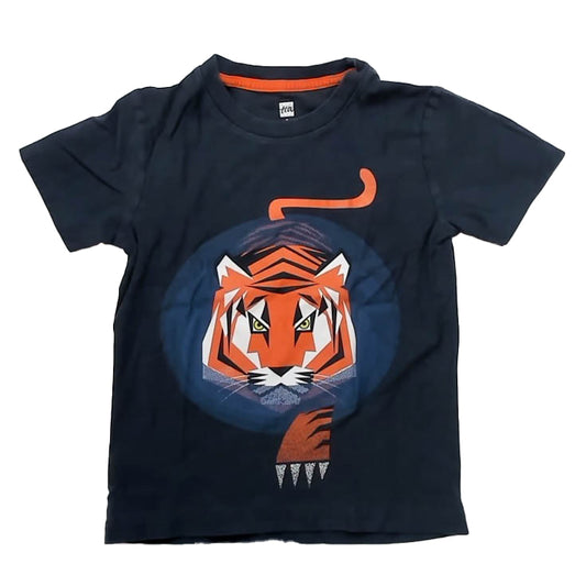 Tea Collection Boys Blue Tiger T-Shirt Size: 5T Blue Tiger