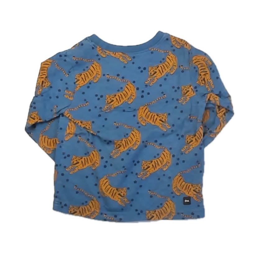 Tea Collection Boys Blue Tigers Long Sleeve T-Shirt Size: 3T Blue Tigers
