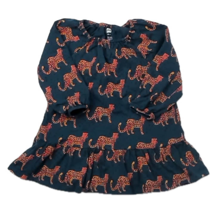 Tea Collection Girls Blue Tigers Dress Size: 18-24 Months Blue Tigers