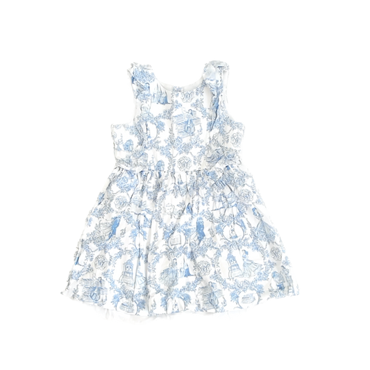 Disney Girls Blue Toile Dress Size: 5T Blue Toile