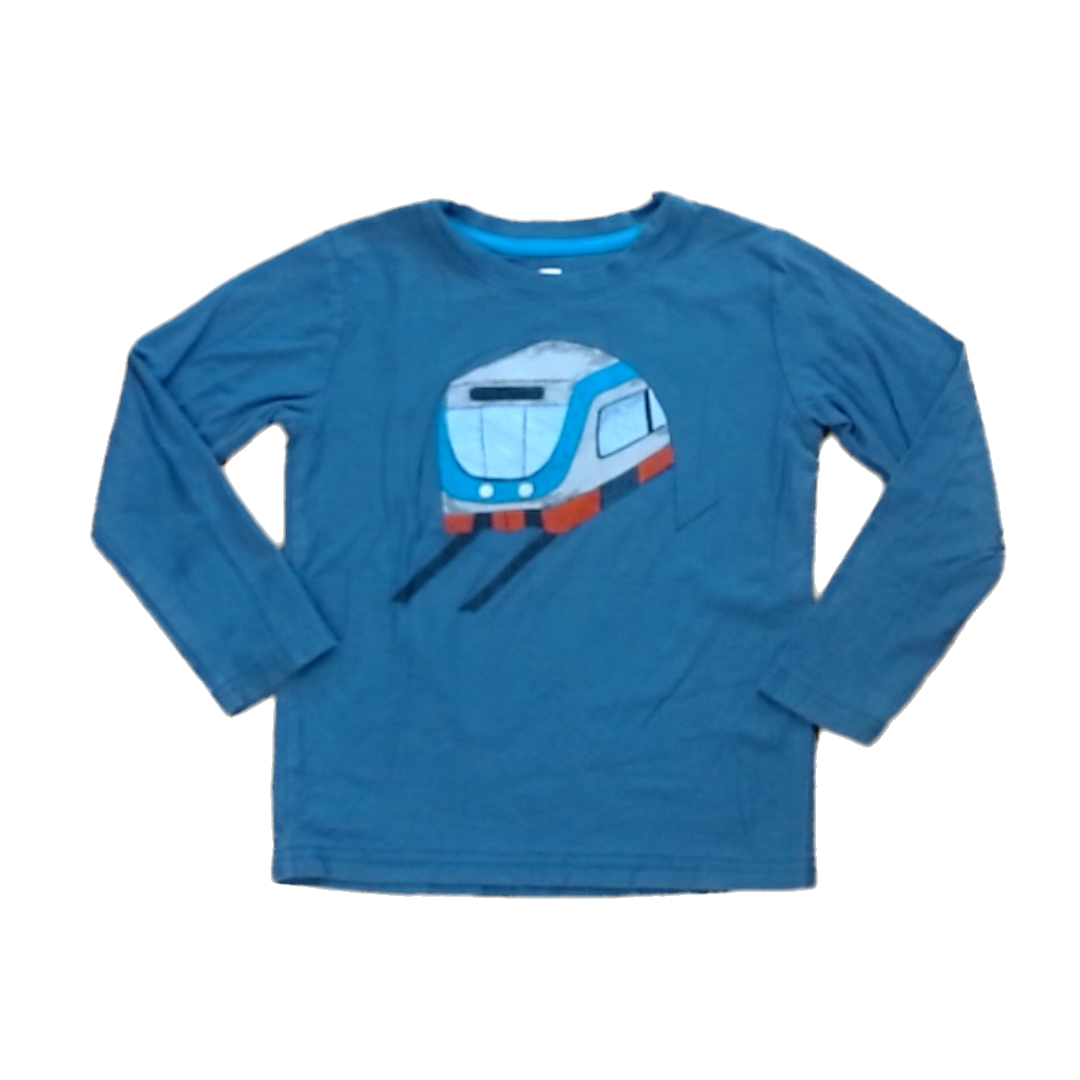 Tea Collection Boys Blue | Train Long Sleeve Shirt Size: 6 Years Blue | Train