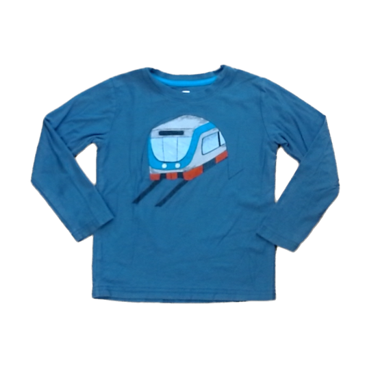 Tea Collection Boys Blue | Train Long Sleeve Shirt Size: 6 Years Blue | Train