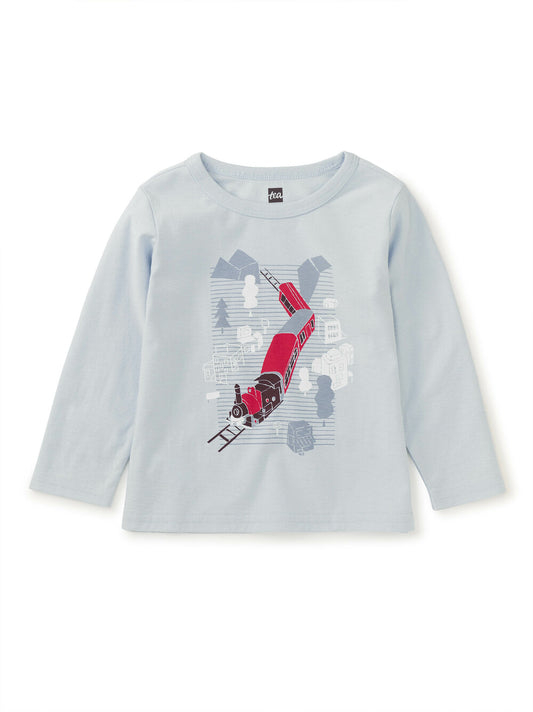 Tea Collection Boys Blue Train T-Shirt Size: 6-9 Months Blue Train